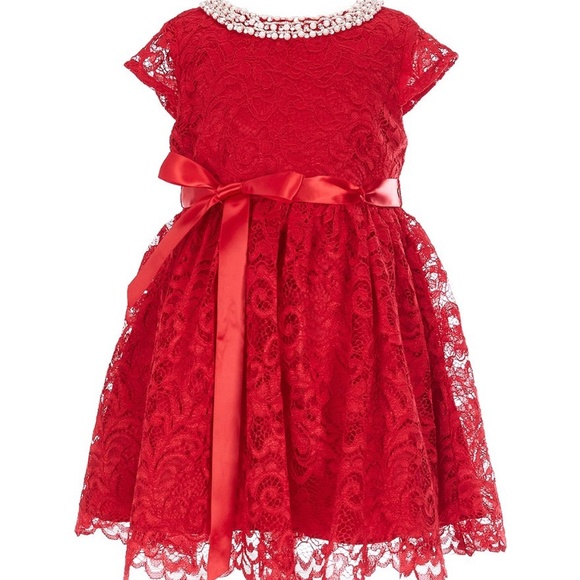 rare editions red lace dress